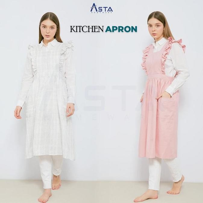 Asta Celemek Masak/ Apron Ruffle Linen/ Kitchen Apron / Apron Korea