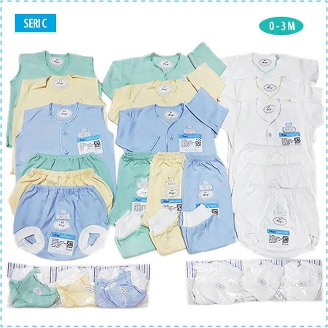 MIYO Paket Perlengkapan Baju Bayi Baru Lahir Newborn Putih Polos Warna