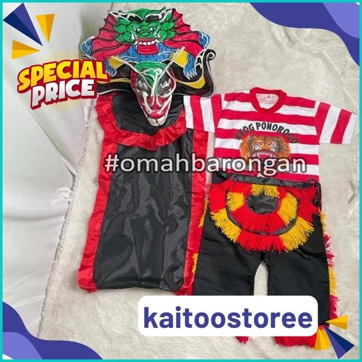 TERMURAH Mainan Anak Stelan Kaos Celana Reog Ponorogo dan Barongan Devil Caplokan Spon Free Embong K