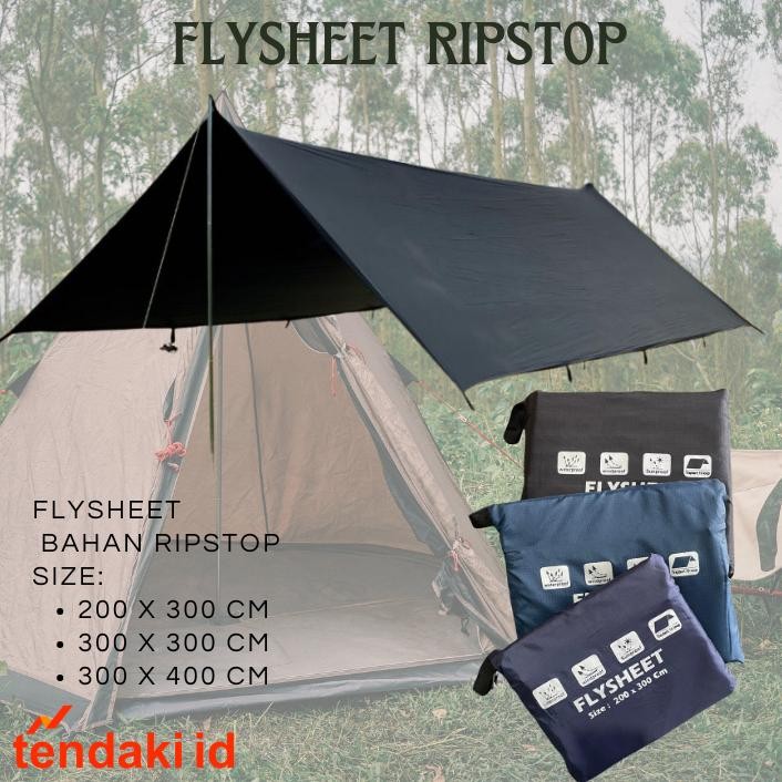 Flysheet Tenda Waterproof 3x4 Atap Tenda Outdoor Tiang Flysheet Tenda Outdoor Flysheet Lokal 3x4 met