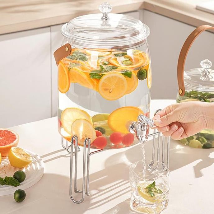 Ketel Air Dingin Gaya Jepang Dengan Dispenser Air Keran, Ember Kedap Udara Transparan Rumah Tangga K