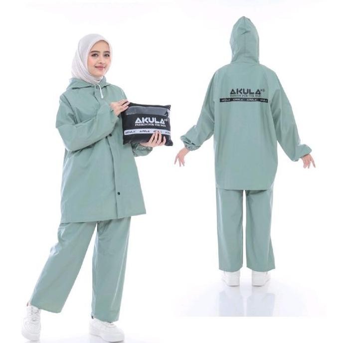 Promo JAS HUJAN AKULA Setelan Pria Wanita  Bahan Tebal dan Lentur 100% ORI PVC - Cocok untuk Semua J