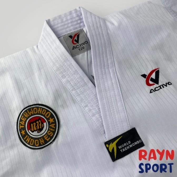Baju Taekwondo Dobok SENDY ACTIVO Basic Kerah Putih Original