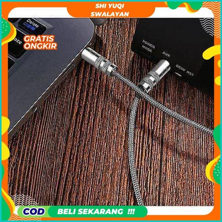 METAL AUX CABLE JACK KABEL AUX AUDIO KONEKTOR 3.5MM HIFI 1M SILVER * KUALITAS TERBAIK