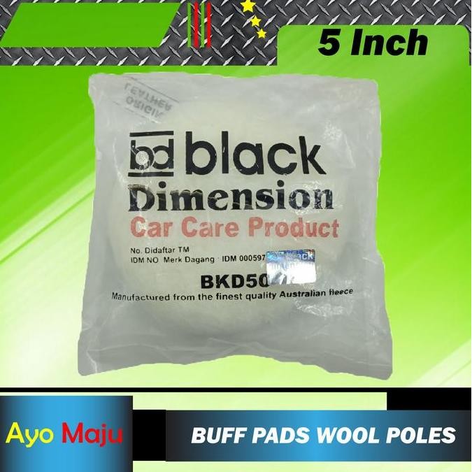 DF340>> Buff Pads Wool Poles 5 inch Original Black Dimension BKD50