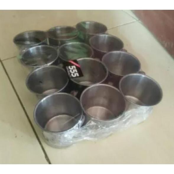 12Pcs Mug Stainless Diameter 7Cm /  Cangkir Kecil Stainless Cangkir Kopi Cangkir Teh