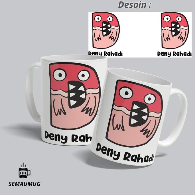 Cangkir Gelas Mug Custom Kado Huruf Nama Anak Tema Hewan(Bisa Request)