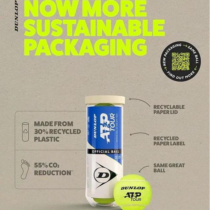 Bola Tenis DUNLOP ATP OFFICIAL BALL isi 3 / Bola Dunlop ATP isi 3