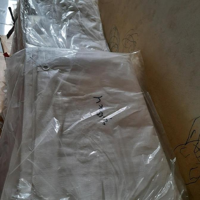 DE109 >> terpal putih terpal tenda putih  terpal putih 4x3 meter