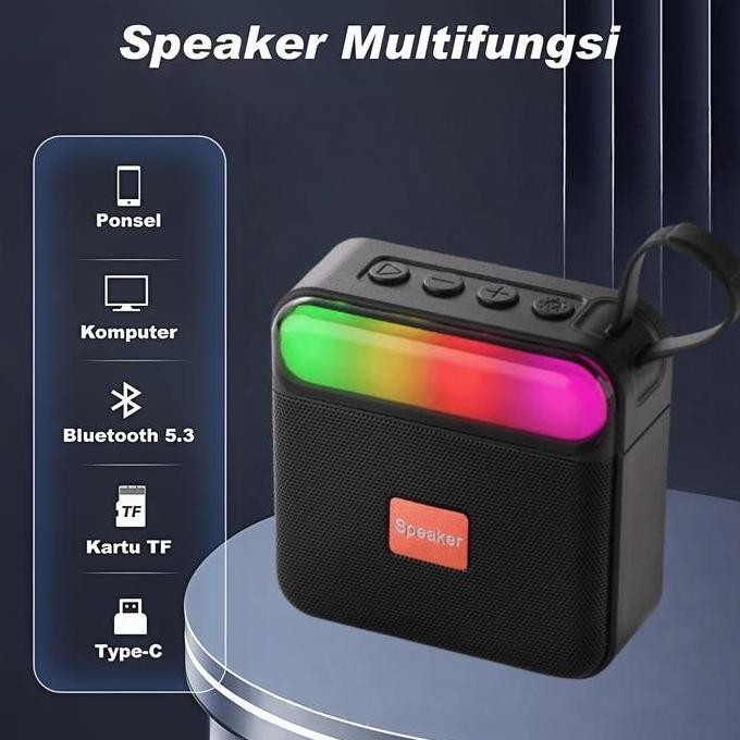 DF238>> Speaker Bluetooth Mini dengan Lampu RGB miniatur sound system dan lighting Home Atmospheric 