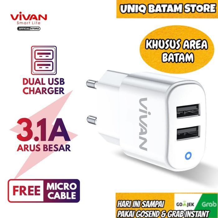 VIVAN CHARGER 3.1A VP01 + FREE KABEL MICRO [ BATAM ]