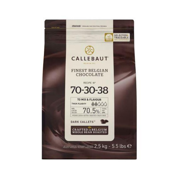 Callebaut Dark Chocolate Couverture 70,5%, 2,5 kg