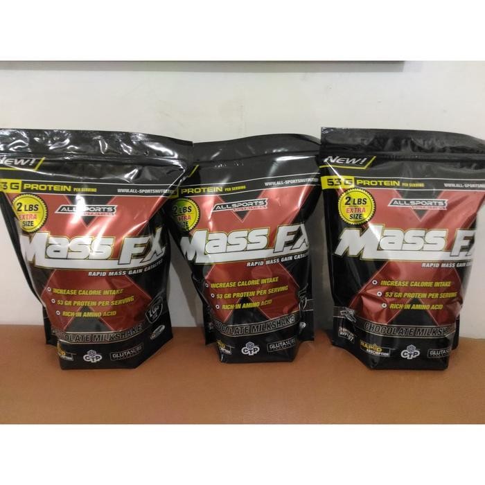 Mass Gainer ALLSPORT MASS FX Paket 3 x 4lb (total 12lb) Rasa Cokelat
