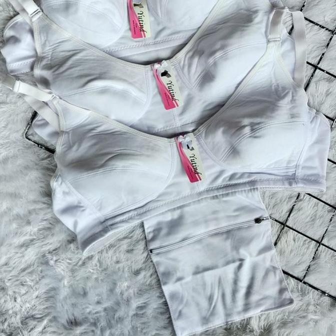 Bra Kantong Putih //  Bra Haji/Umroh // Bra Terbaru Tanpa Kawat,Khusus Putih/Yutind ( Kode F 024)