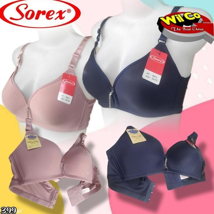 K399 Sorex Bra Busa Tanpa Kawat Cup C Tiga Pengait Size 34 - 40