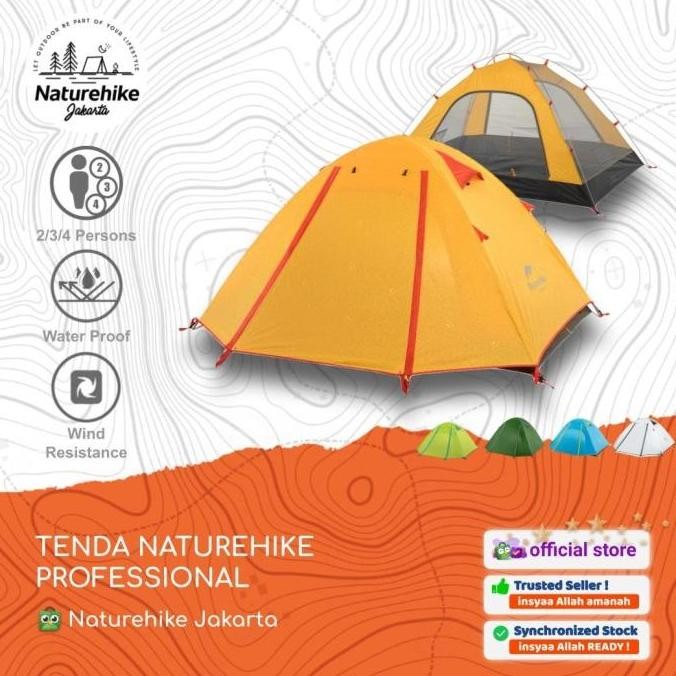 Tenda Naturehike Professional 2 3 4 Orang Camping Dome Double Layer