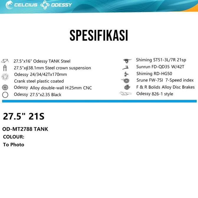 MTB ODESSY TANK ukuran 27.5