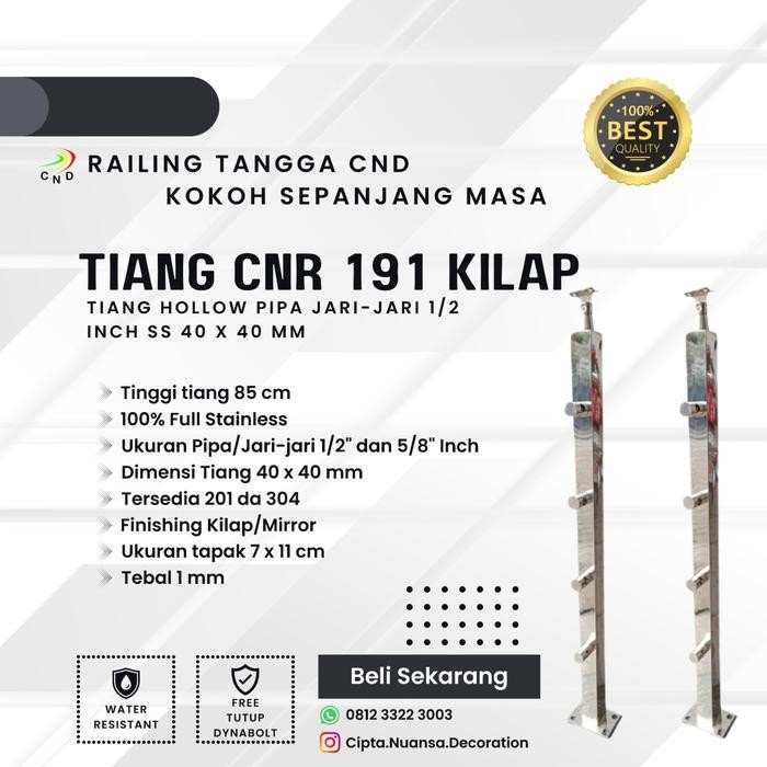 Tiang railing tangga stainless minimalis Ss 304