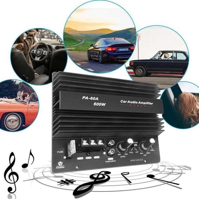 New Kit Power Ampli Mobil Bass Subwoofer 600W 4 Ohm Mono 12V Dc Pa-60A