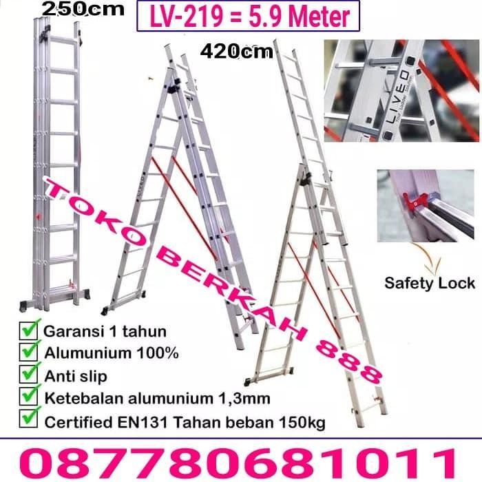 Tangga Extension 6 Meter Liveo LV-219, Tangga Lipat, Tangga PLN