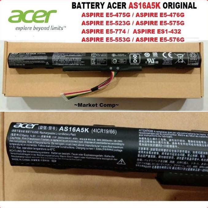Baterai Laptop Acer Aspire E5 475G E5-475G E5 475 E5-475 E5 476G Ori