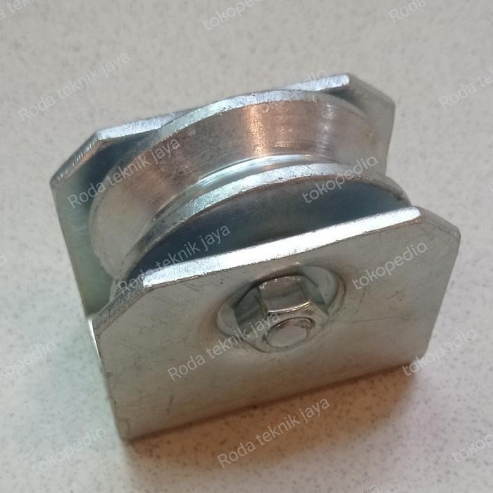 Roda pintu pagar/roda gerbang/roda besi 3 inchi heavy duty (rel siku ) BULL BRAND