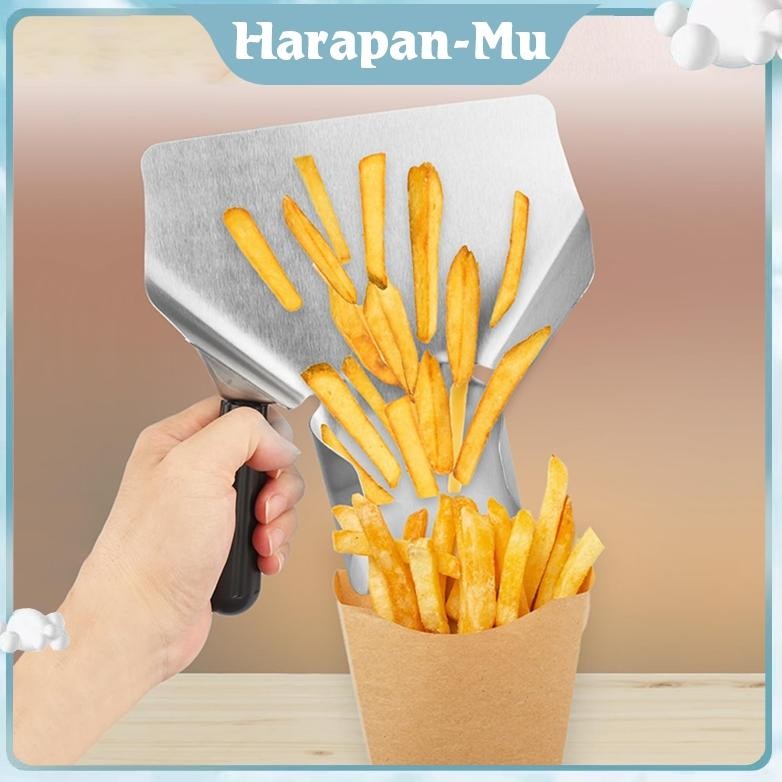 UGNDA Peralatan Dapur Toko Ayam Goreng / Sendok Kentang Goreng Stainless / Corong Kentang Goreng