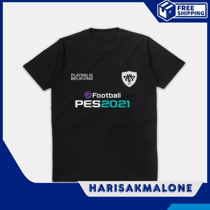 BERKUALITAS KAOS TSHIRT BAJU COMBED 30S DISTRO PES2021 GAME PES 2021 POLOS CUSTOM INDONESIA PRIA WAN