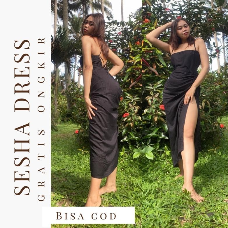 Dress Korea Panjang Dress Pantai Dress Backless Dress Dress Sexy Bodycone Dress Serut Samping Dress 