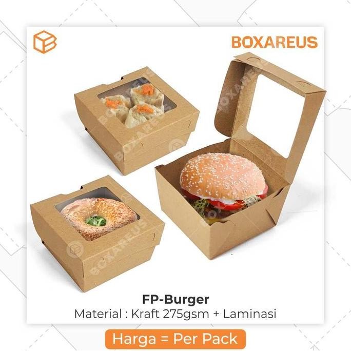 Box Burger Lunch Box Packaging Kotak Makanan Dus Dimsum Takoyaki | FP Burger
