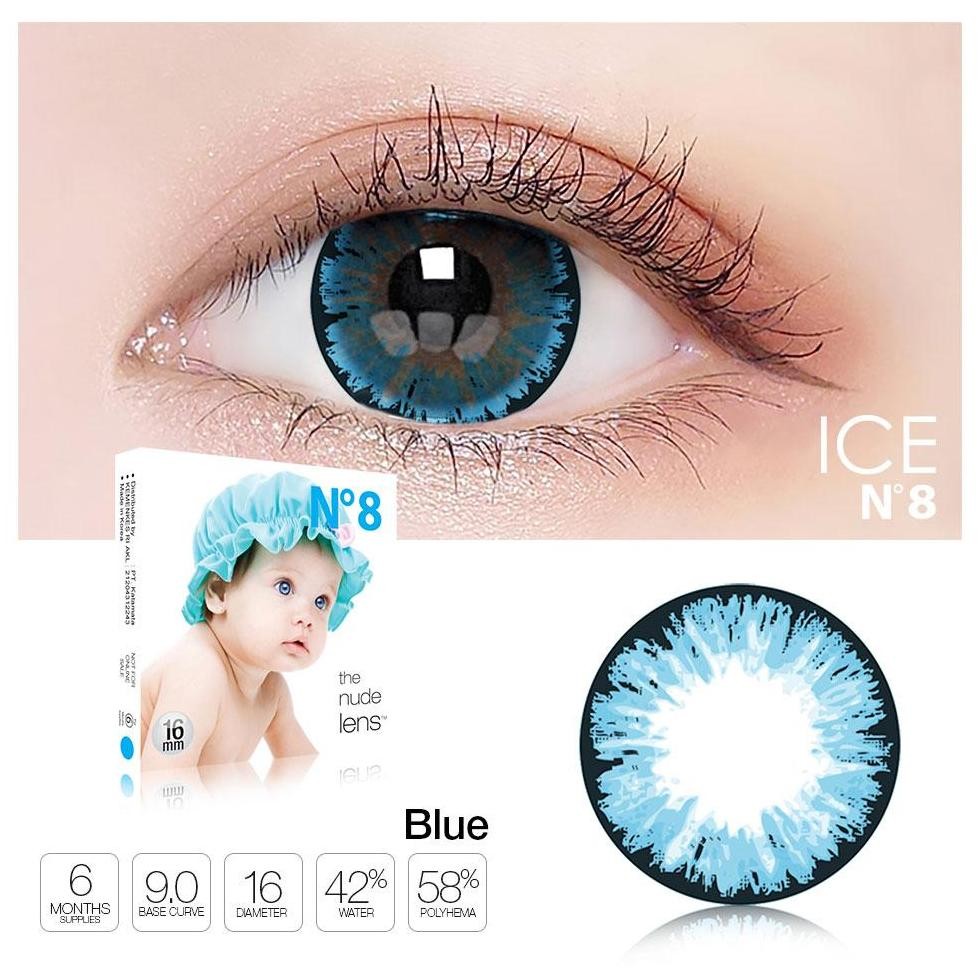 Terlaris SOFTLENS X2 ICE N8 NO8 16 MM BIG EYES NORMAL & MINUS ///// SOFLEN / SOPLEN / SOFLENS / SOFT
