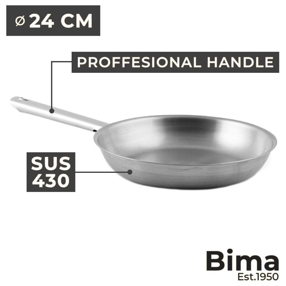 BIMA Fry Pan Stainless Steel 24 CM Frying Pan Morganware