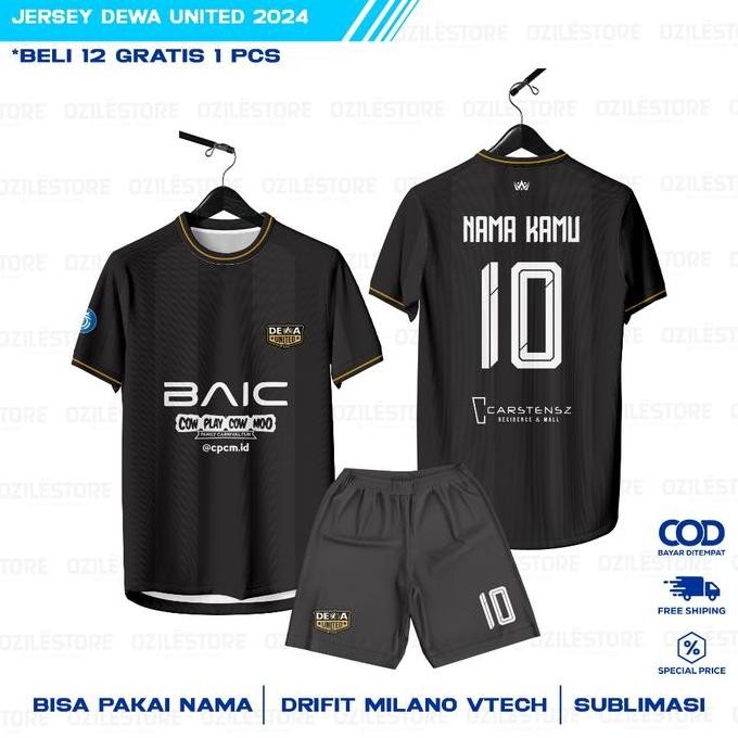 JERSEY BOLA DEWA UNITED LIGA 1 FREE NAMSET MURAH