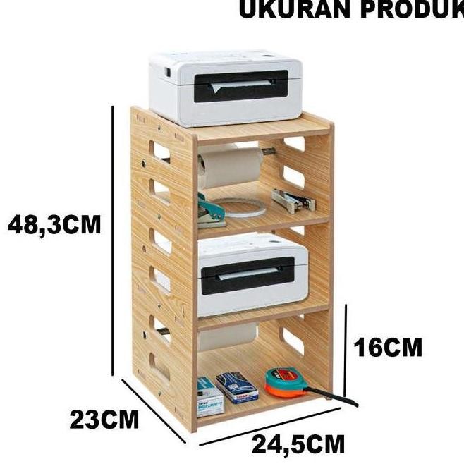 Rak Meja Susun Printer Kertas Thermal Serbaguna bahan MDF Kuat dan Praktis - LC056 - 2 SUSUN
