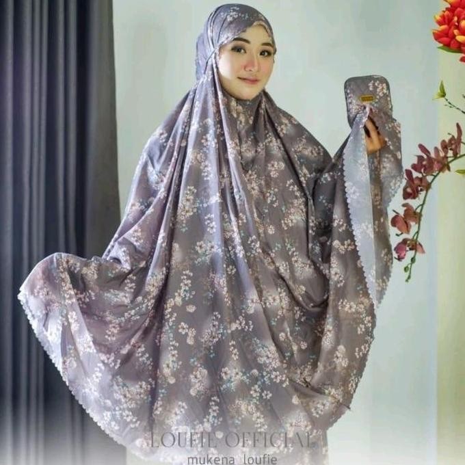 READY STOCK MUKENA TRAVEL TERBARU PARASUT KOREA 2IN1 MUKENA PARASUT  KOREA KOTAK MOTIF MUKENA MINI L