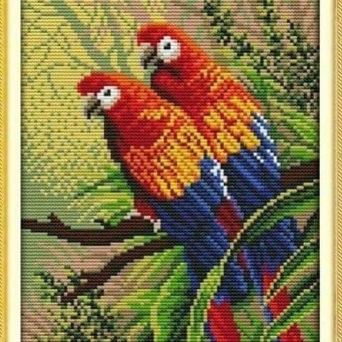 paket kristik burung tropis pola kain