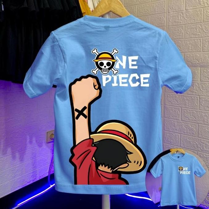 Kaos Anak Laki Laki Anime One Piece Luffy-X 1-11 Tahun Cotton Combed 30s Baju Kaos
