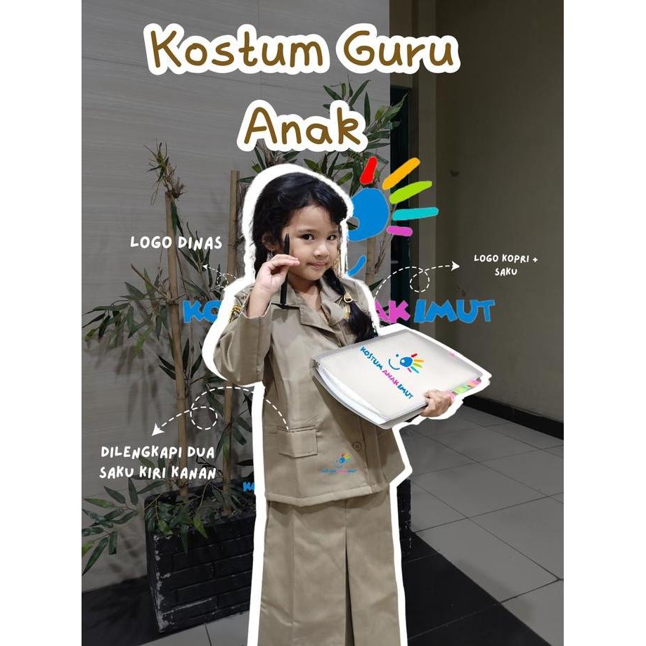 [Kostumanakimut] Baju Guru Anak Tk Paud - Kostum Guru Anak - Baju Guru Pns Anak - Baju Dinas Guru An