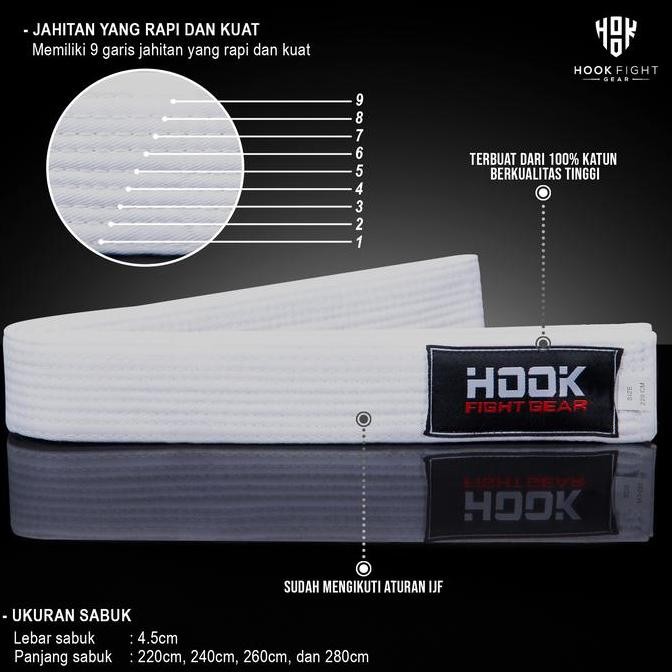 Sabuk Judo Hook Judo Belt Karate Silat Taekwondo, Belt Judo Hook Sabuk SUM