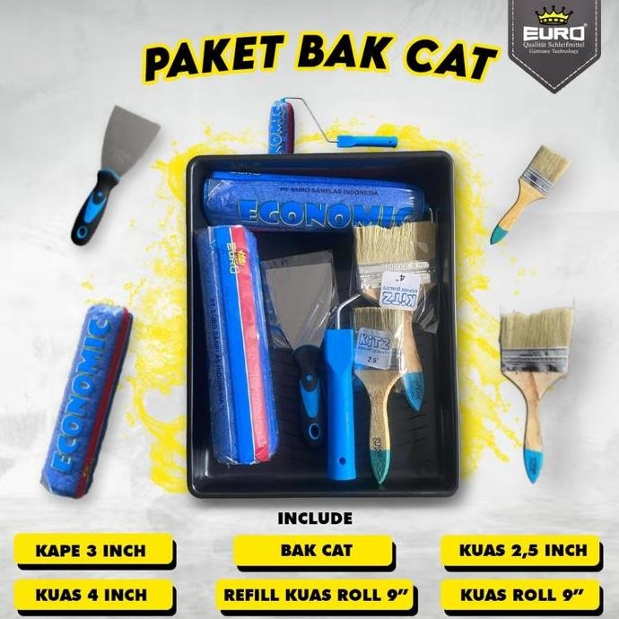 Paket alat cat Kuas roll refill kuas roll bak cat kape dan kuas cat KALI