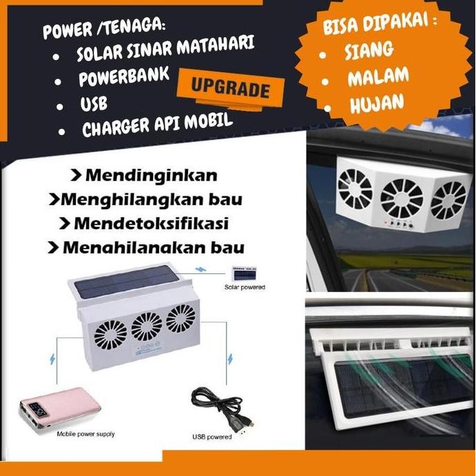 CAR COOLER SOLAR EXHAUST FAN KIPAS ANGIN HEXOS HISAP HAWA PANAS MOBIL