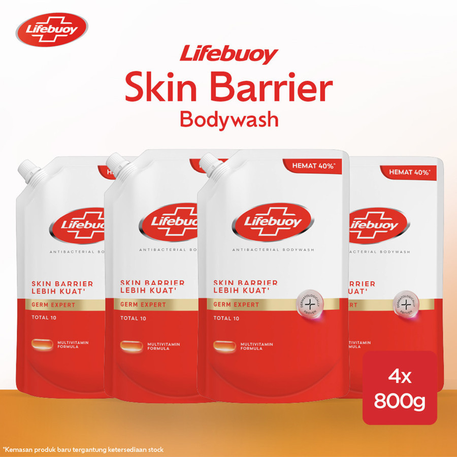 [LEBIH HEMAT 30%] Lifebuoy Sabun Cair Sabun Mandi Antiseptik Total 10 Dengan Activ Silver+ Formula 8