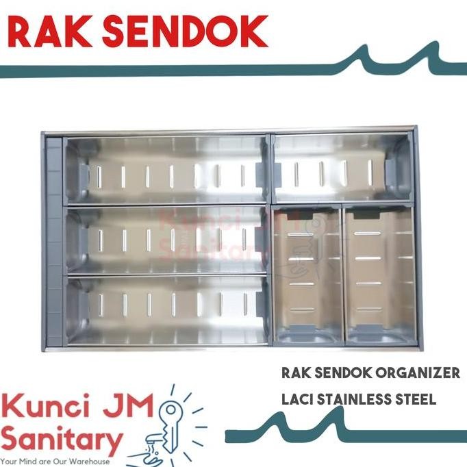 TERBARU - Rak Tempat Sendok Stainless Sekat Laci Dapur Kitchen Set