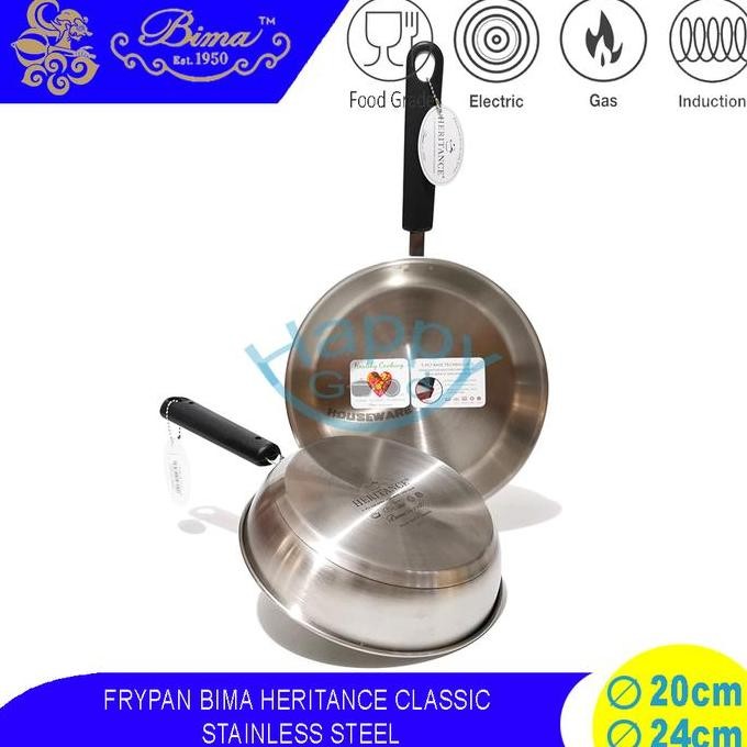 Bima Heritance Classic 20-24Cm Frypan | Panci Penggorengan Induksi Stainless Sus304