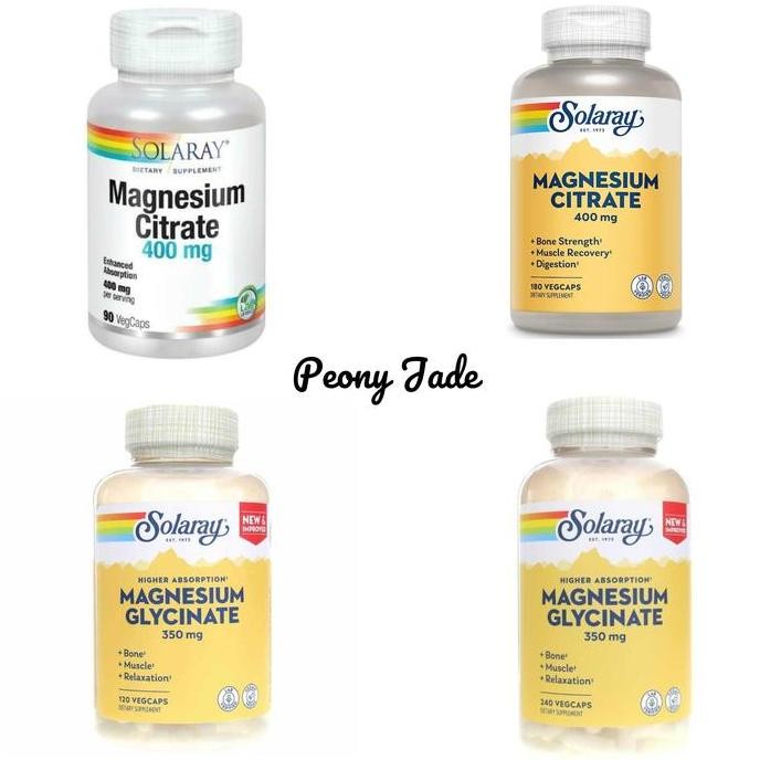 Solaray Magnesium Citrate 400 Mg Magnesium Glycinate 350 Mg _Peoni
