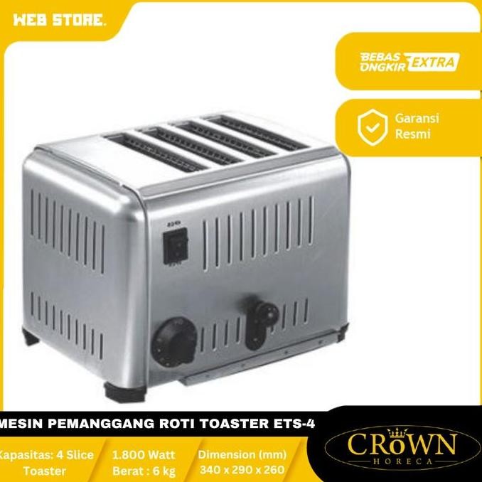 BELLYARD Mesin Pemanggang Roti 4 Slot Toaster ETS-4 Slice Bread Toaster ETS-4 Crown