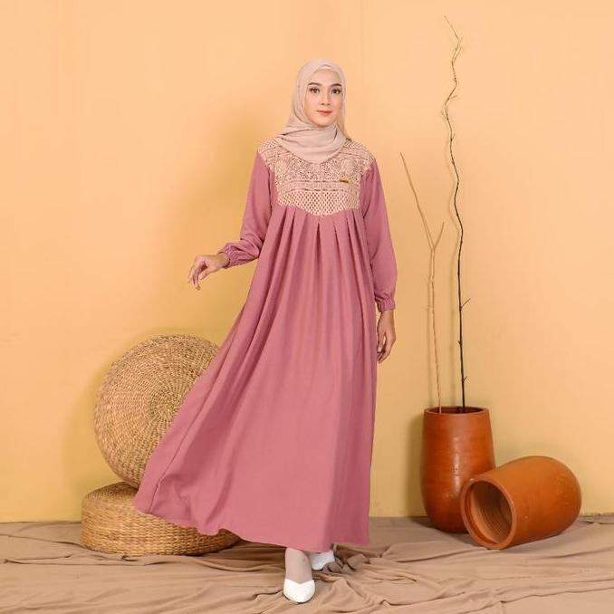 Baju Gamis Lebaran Terbaru Dress Fashion Muslim Syari Wanita Gamis Abaya Acara Pesta Kondangan Perni