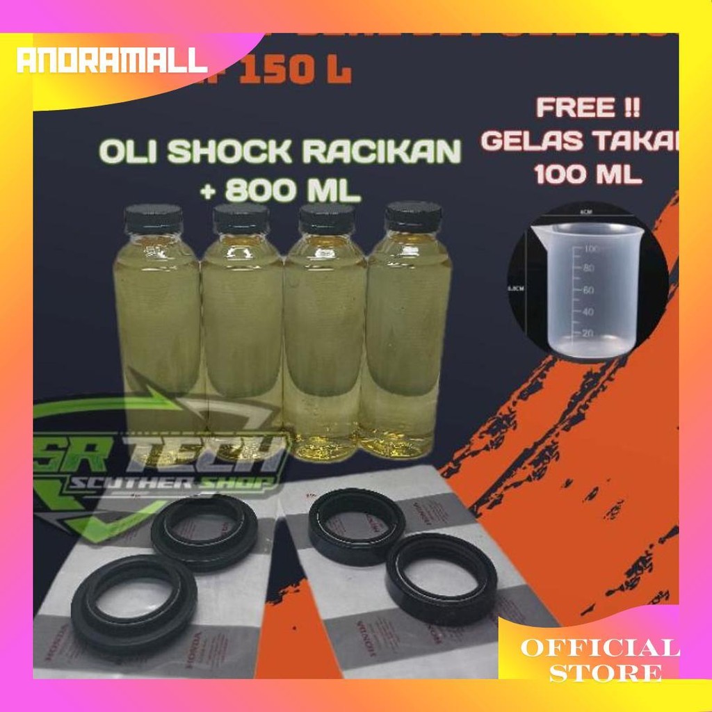 Seal Shock + Tutup Seal Shock Depan Crf 150 L Set Oli Shock Depan  Isi Paket - Oli Shock - Seal Shoc