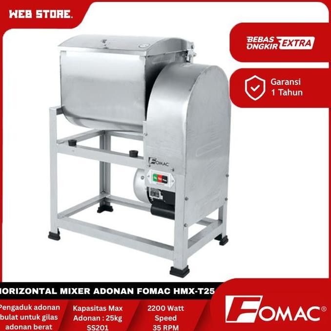 BELLYARD Horizontal  Dough Mixer Mesin Pengaduk Adonan Mie Pempek Cireng Dimsum 25kg FOMAC HMX-T25