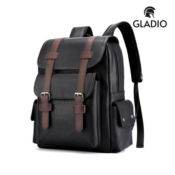 VELDORA- GLADIO Tas Ransel Pria Kenta Kulit Besar Muat Laptop Mewah Kekinian Traveling Premium Backp